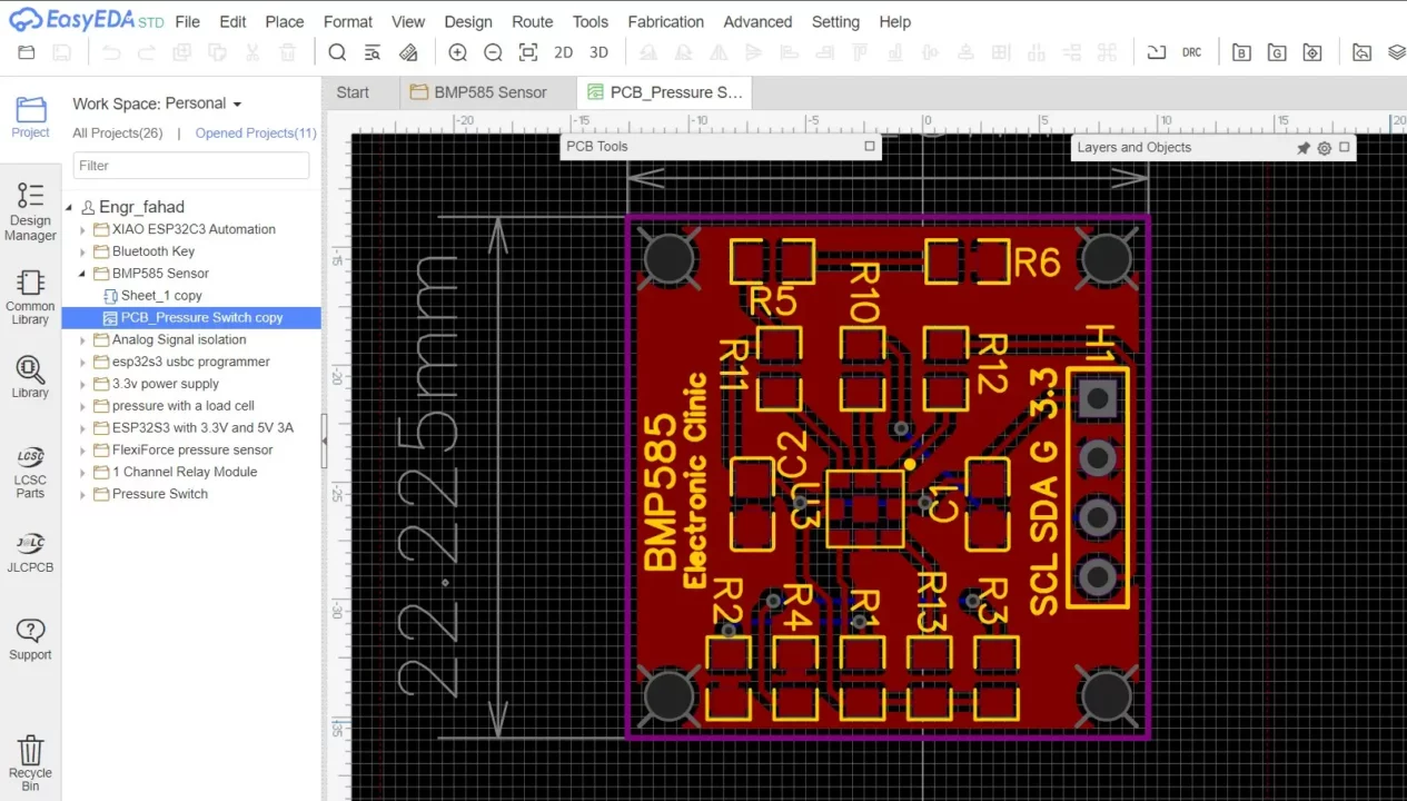 BOSCH BMP585 Barometric Pressure Sensor pcb