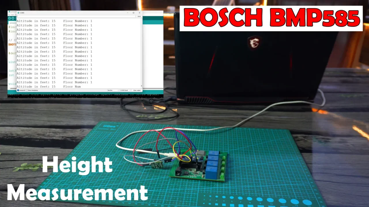 height measurement using BOSCH BMP585 Barometric Pressure Sensor