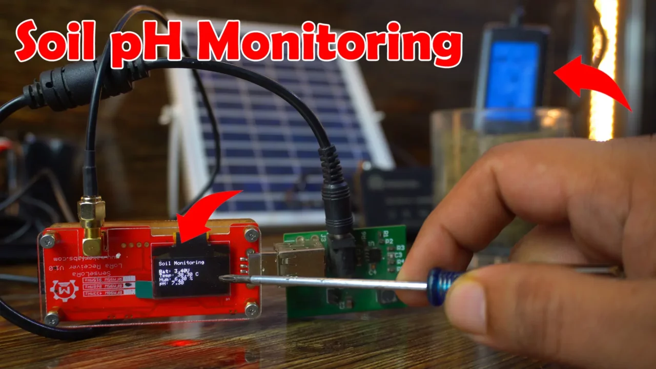 testing Soil pH Meter with dry soil esp32s3 lora