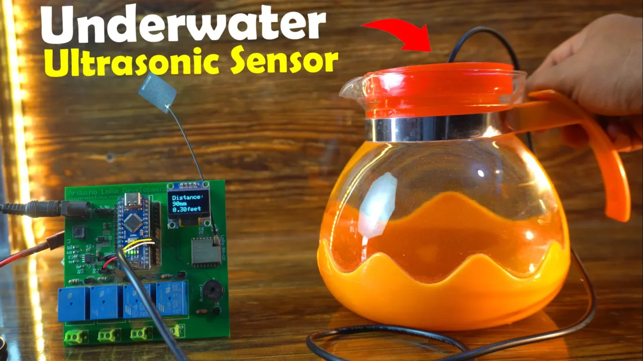 Underwater Ultrasonic Sensor test on tea pot