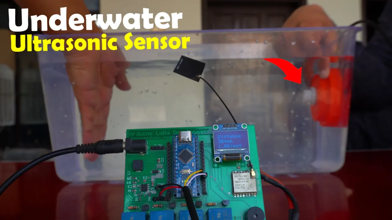 Underwater Ultrasonic Sensor test in pot