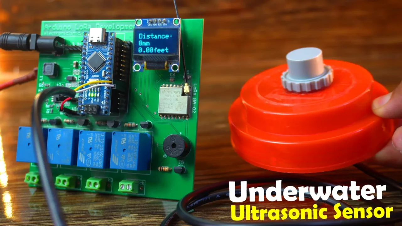 Underwater Ultrasonic Sensor with arduino and ssd1306 oled display