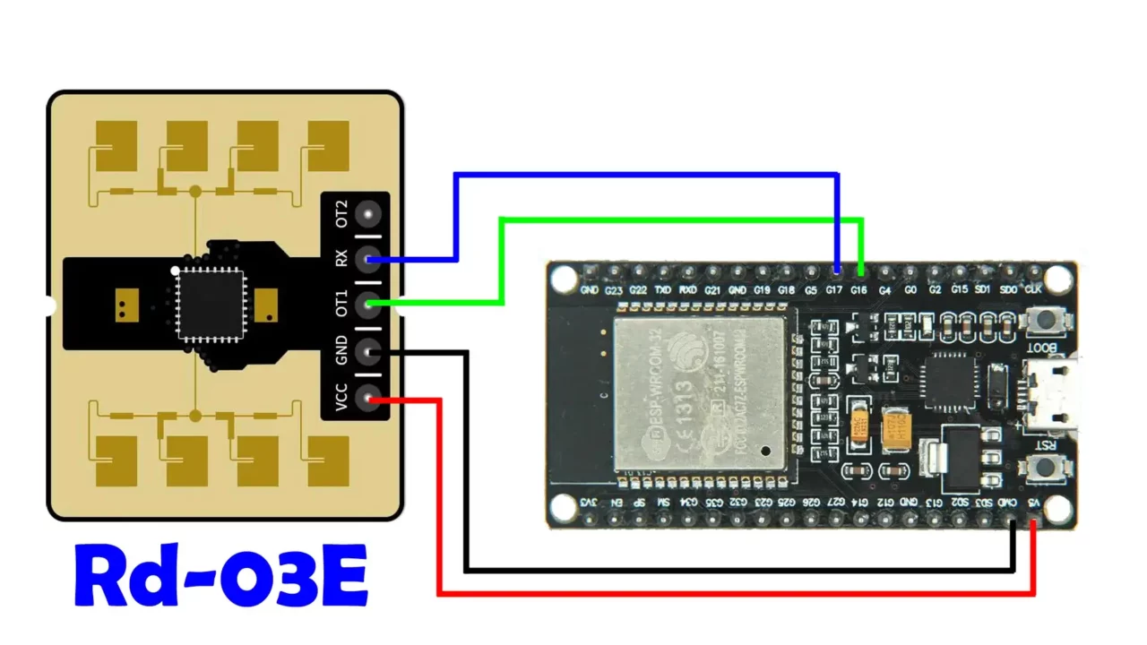 Smart Staircase Lighting using esp32 and rd 03e mmwave sensor circuit diagram