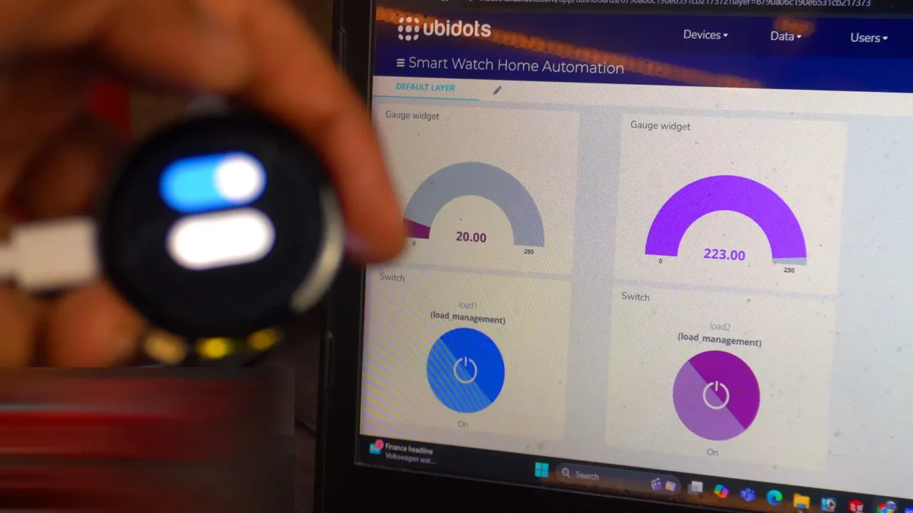 SmartWatch Home Automation using esp32c3 and ubidots