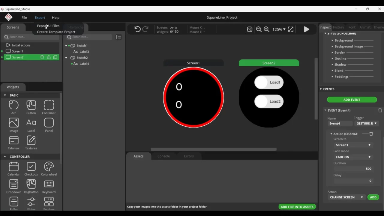 SmartWatch Home Automation gui designing in squareline studio