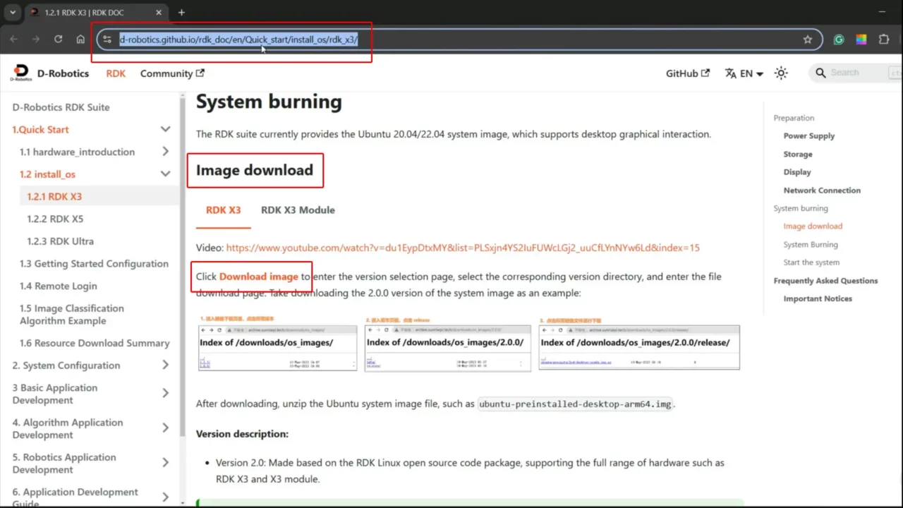 Ubuntu operating system for the RDK X3 development board