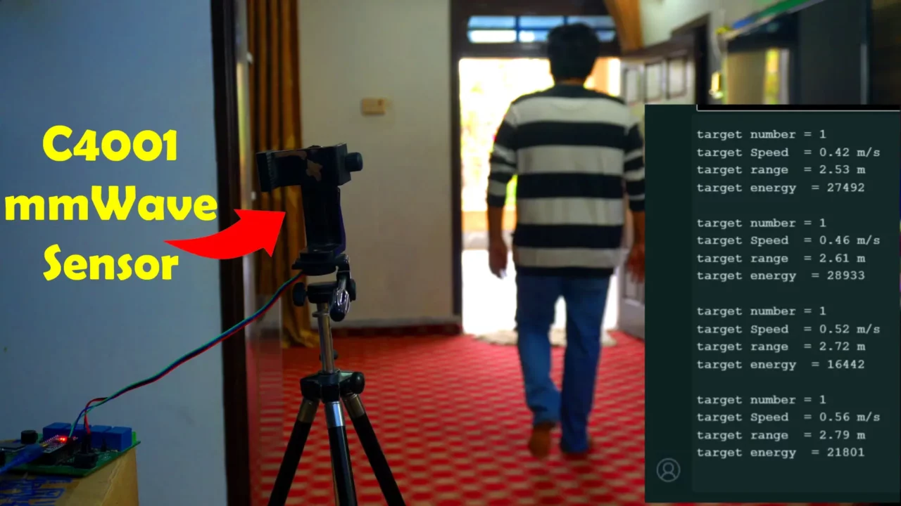 C4001 mmWave speed velocity distance and target energy measurement
