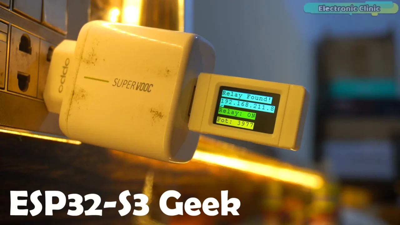 ESP32-S3 Geek with a cell phone charger 5v