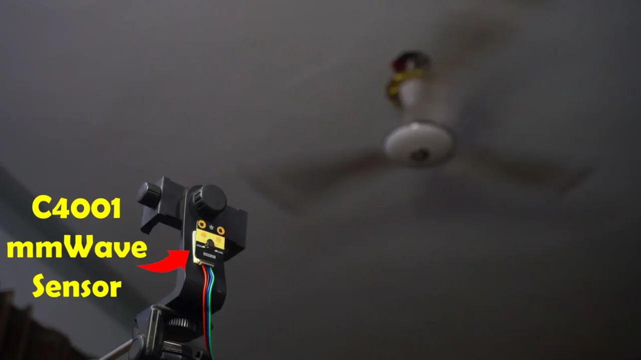 C4001 mmWave sensor under a running ceiling fan