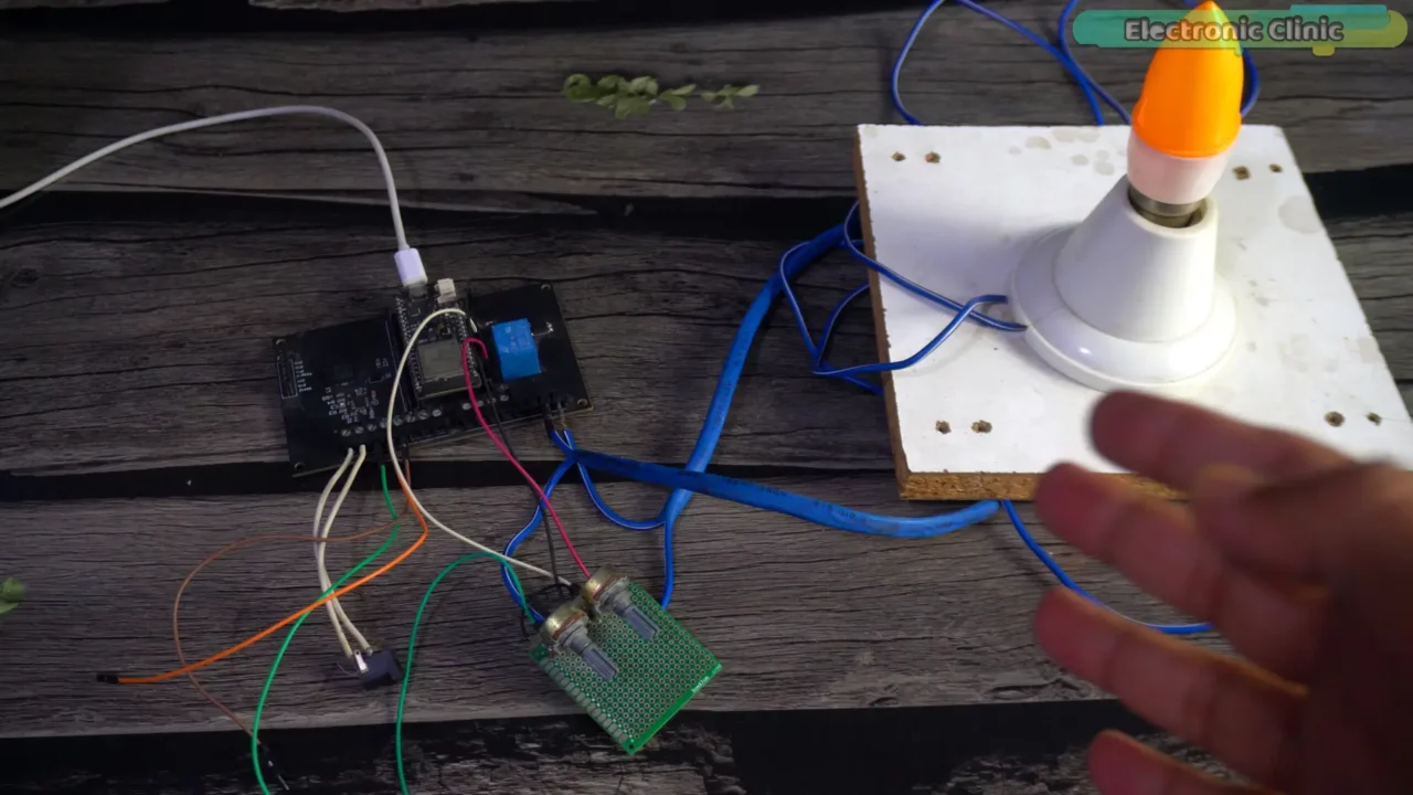 relay and potentiometer connected to the ESP32-S3 Geek