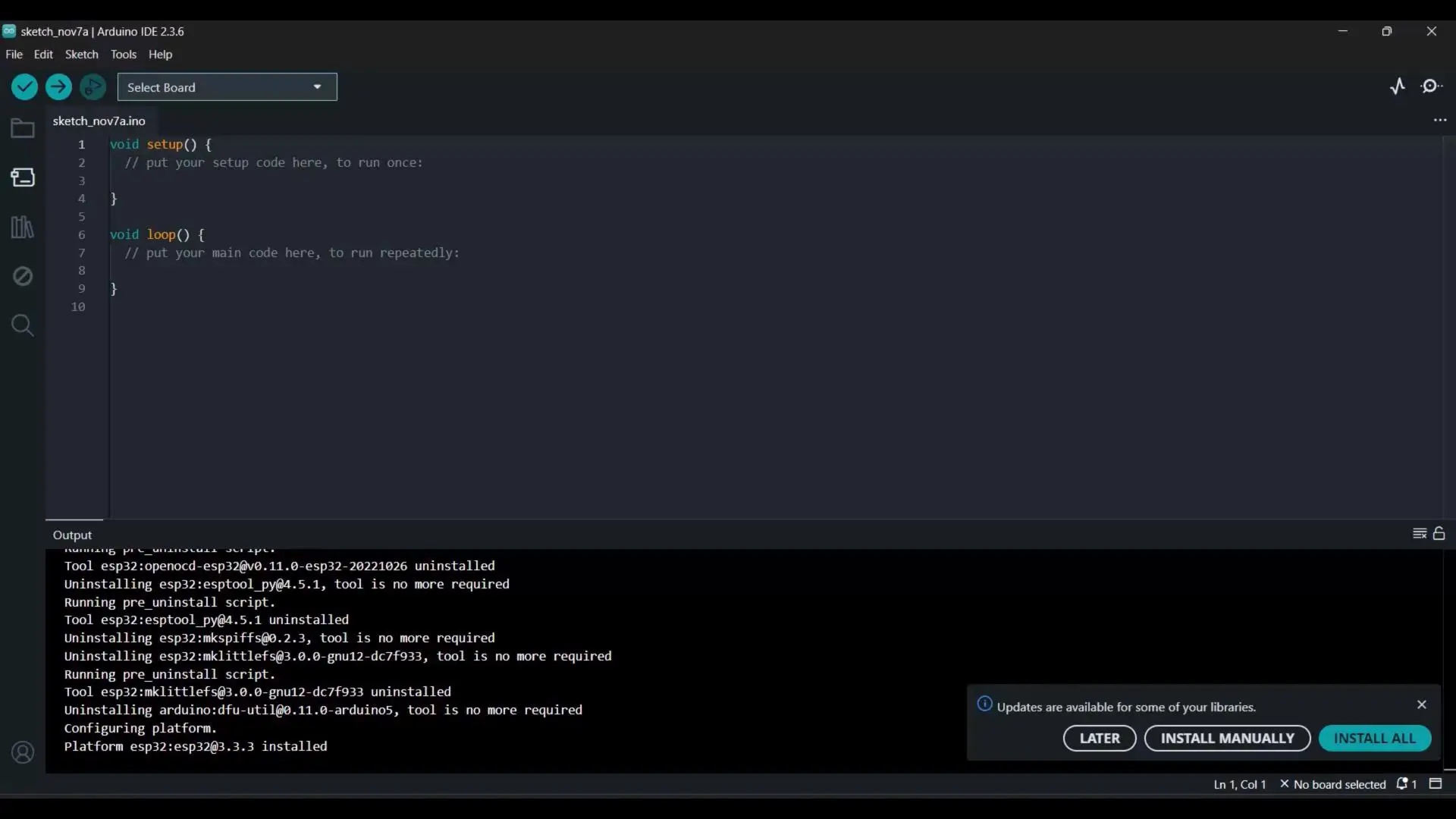 Updating ESP32 LoRa 32 boards in latest Arduino IDE release.