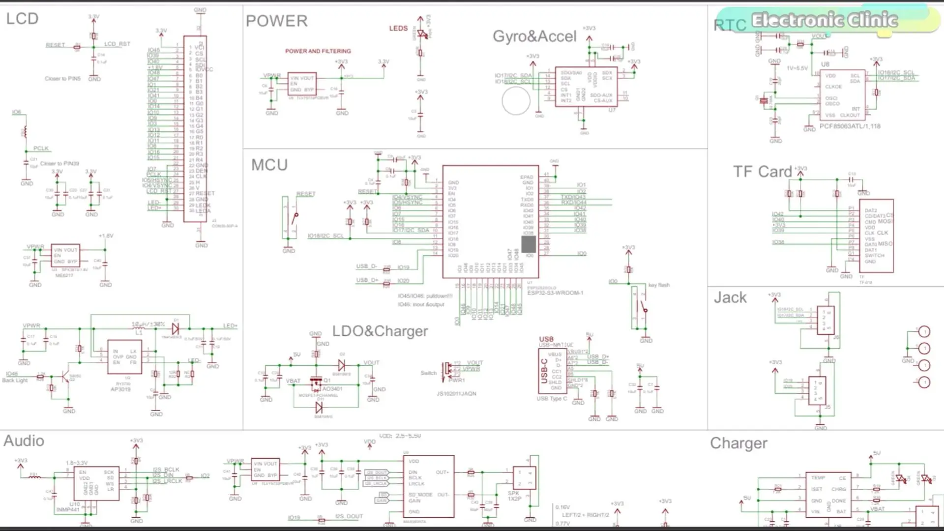 Wiring schematic of ESP32 Voice Recorder with MaTouch TFT display module