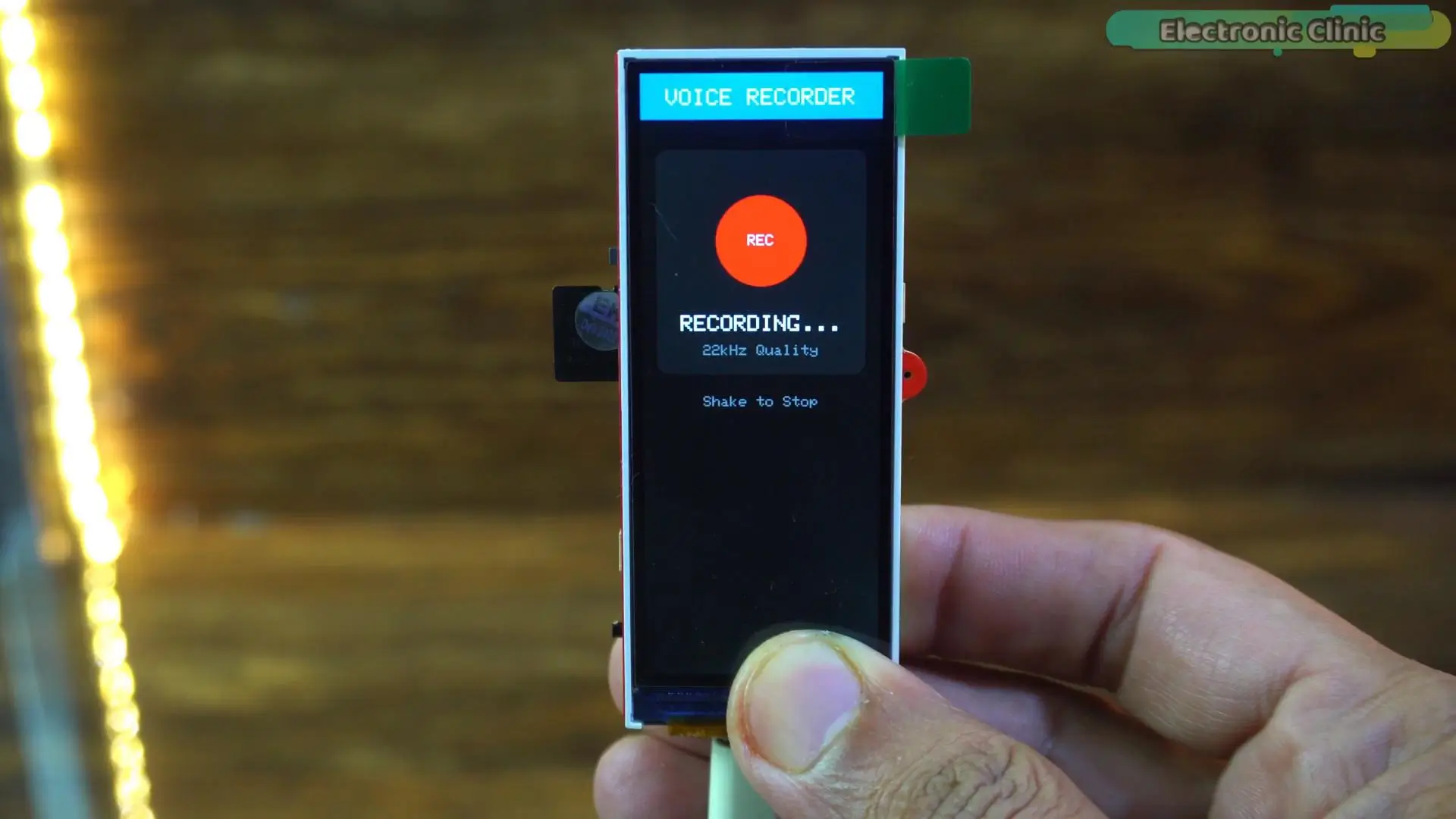 Interactive UI design for ESP32 Voice Recorder with touchscreen display