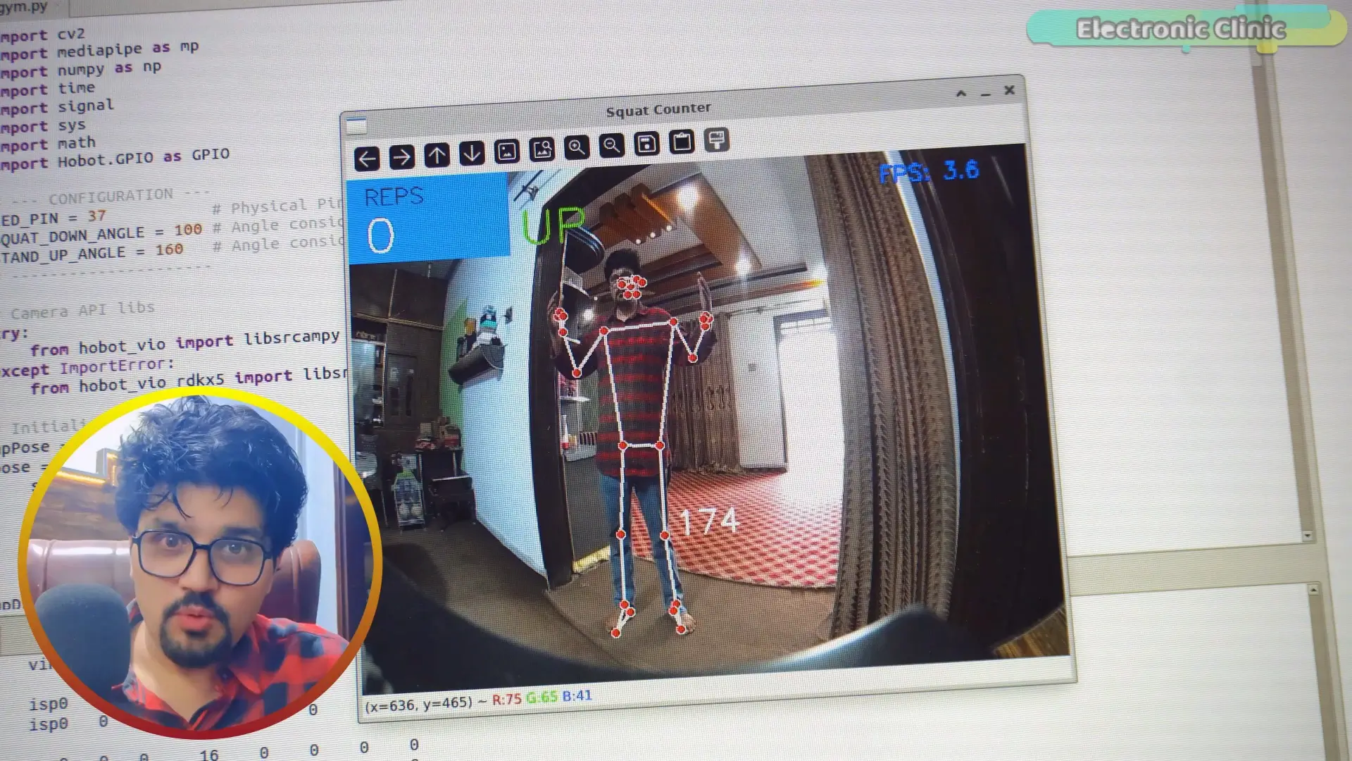 Body Skeleton System for AI Squats Counter Using RDK X5