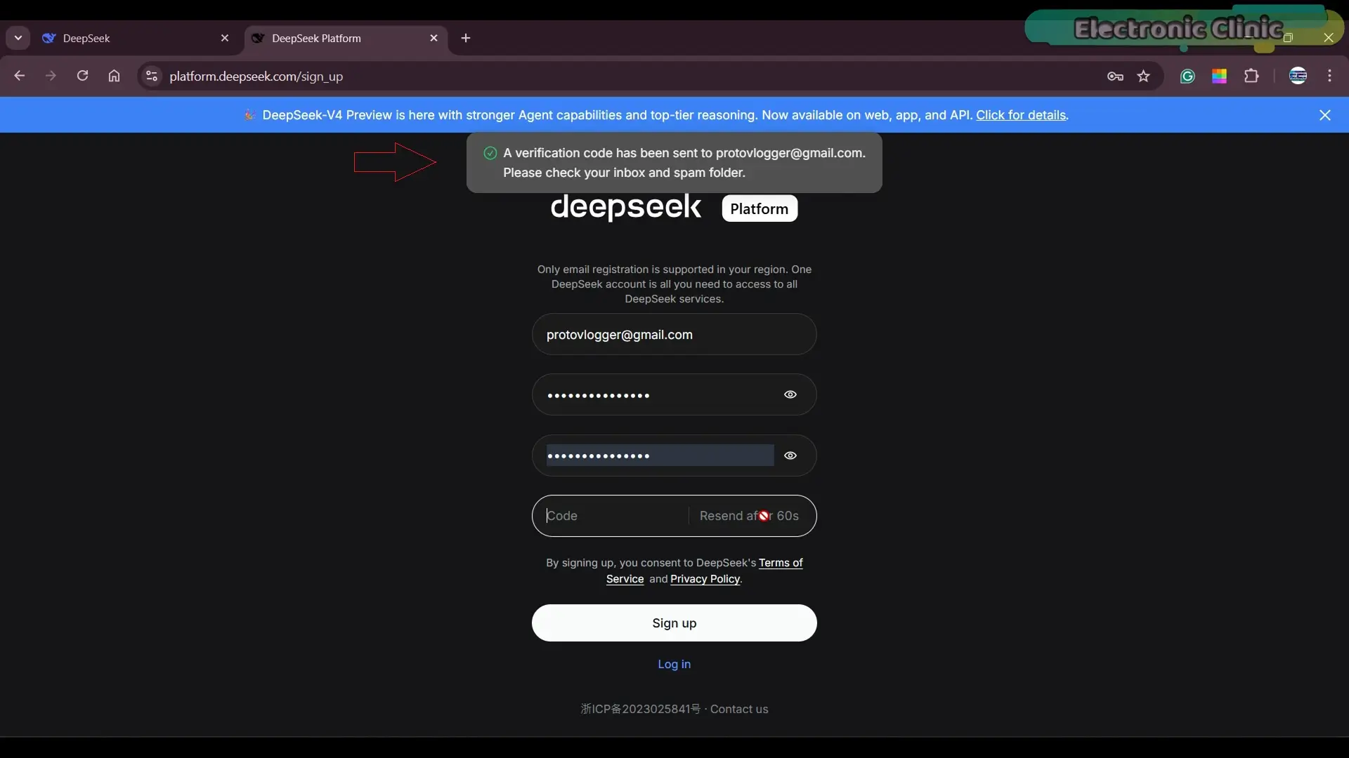 DeepSeek platform API login and sign-up page for AI API access