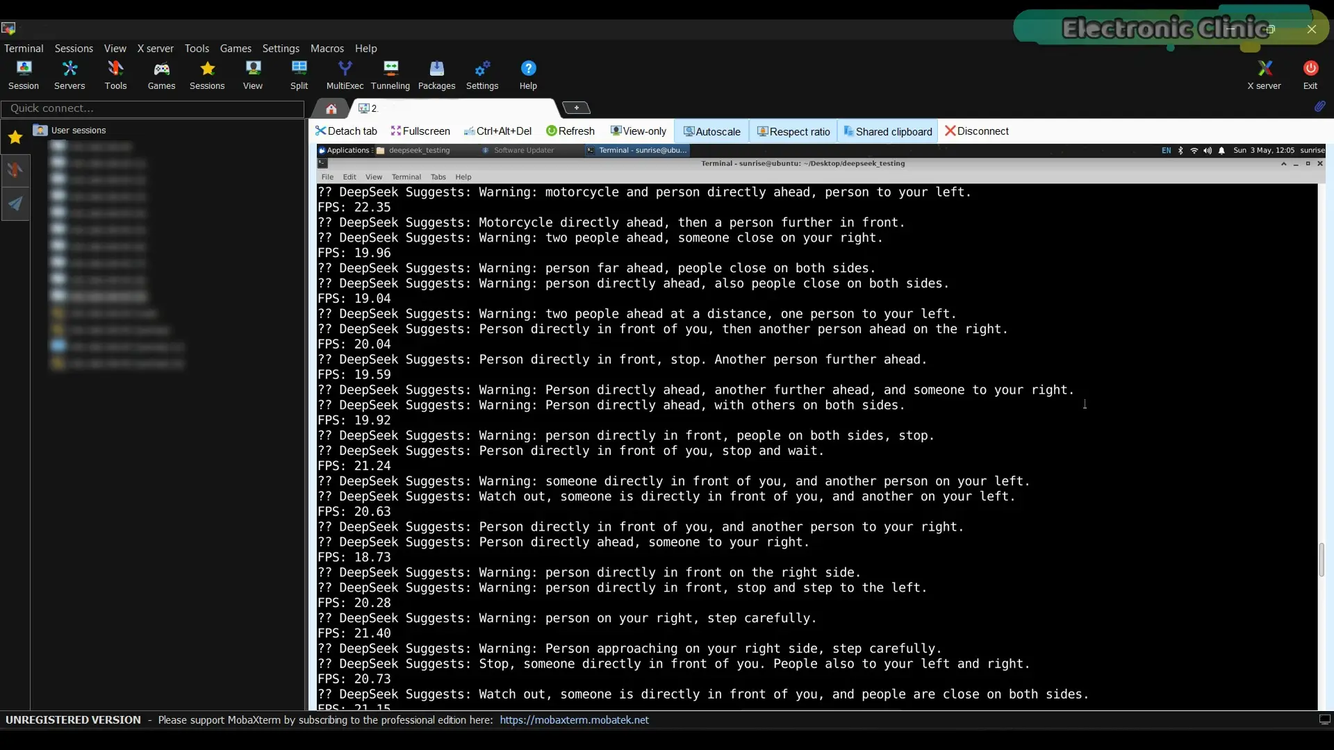 DeepSeek V4 RDK X5 AI assistant terminal output logs showing real-time AI processing