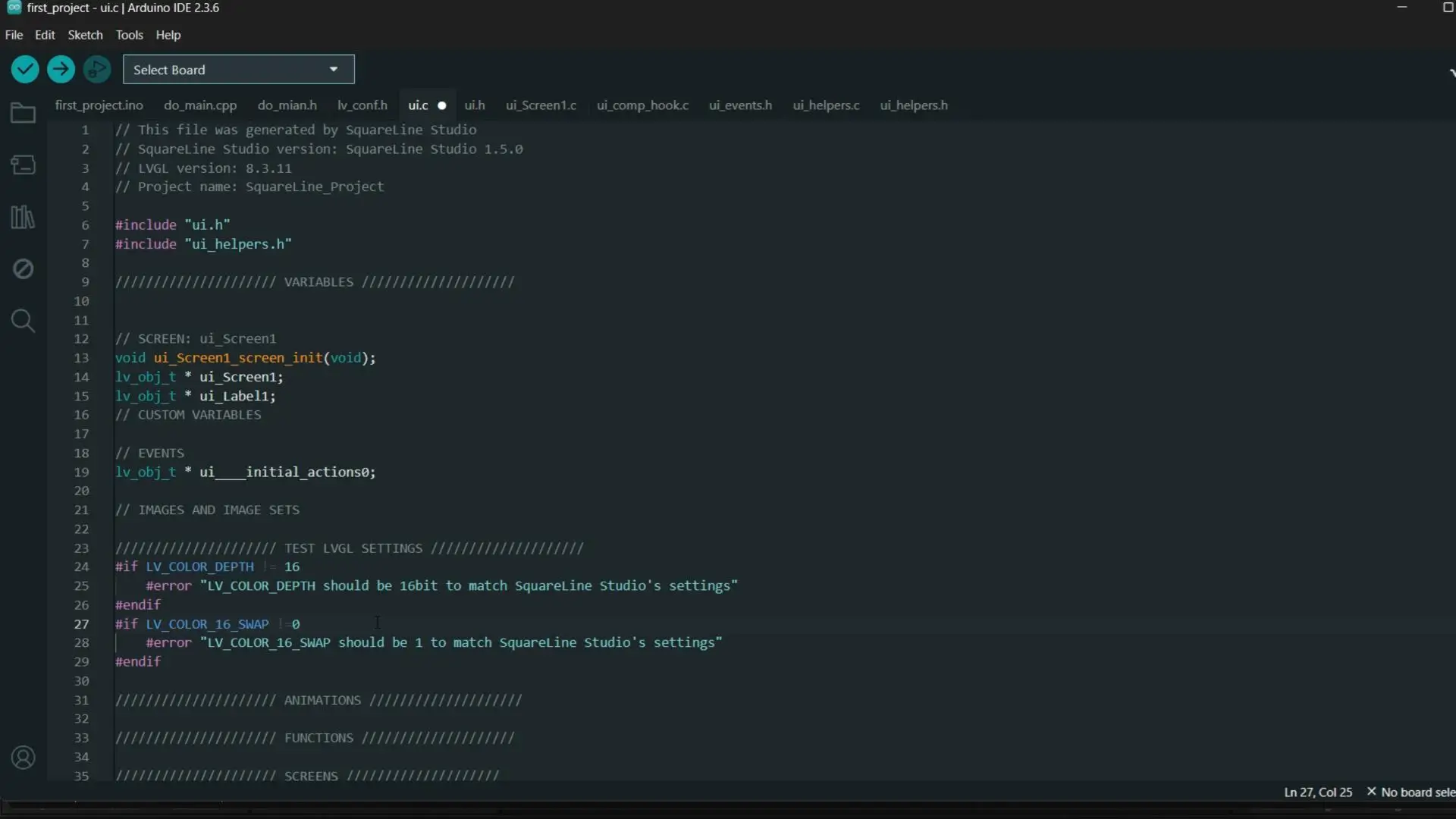 LV_COLOR_16_SWAP setting in LVGL configuration for ESP32-S3 display
