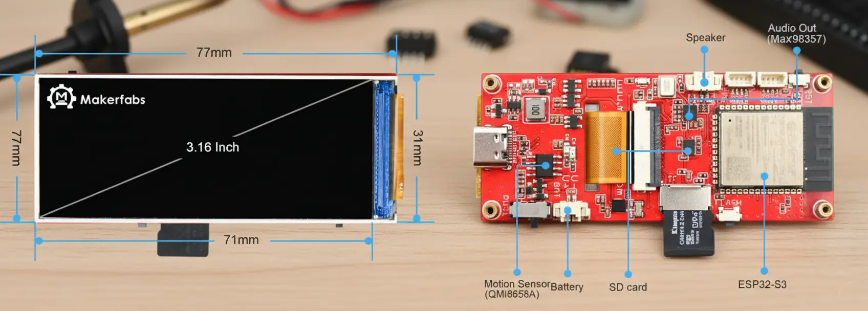 MaTouch ESP32-S3 Parallel TFT 3.16-inch ST7701S display
