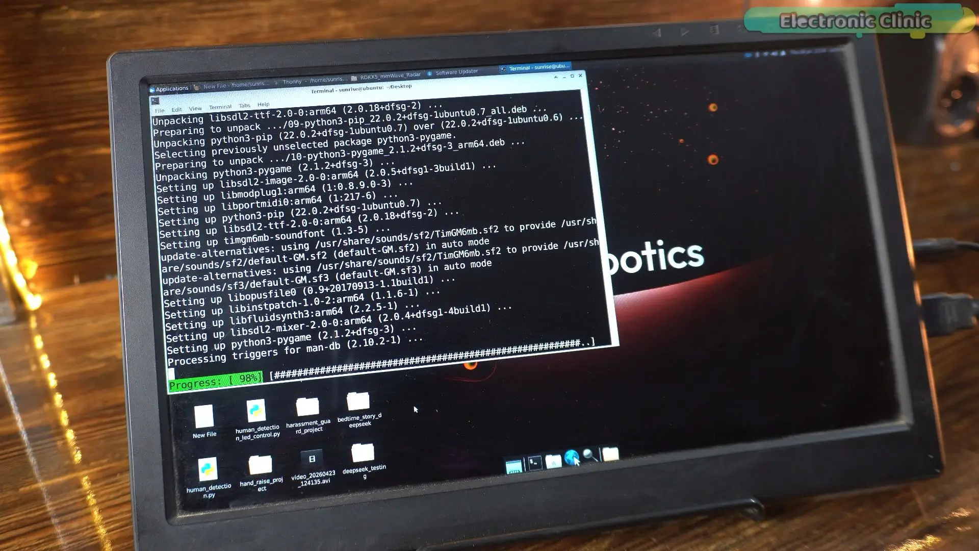 RDK X5 Desktop environment for setting up the mmWave radar project