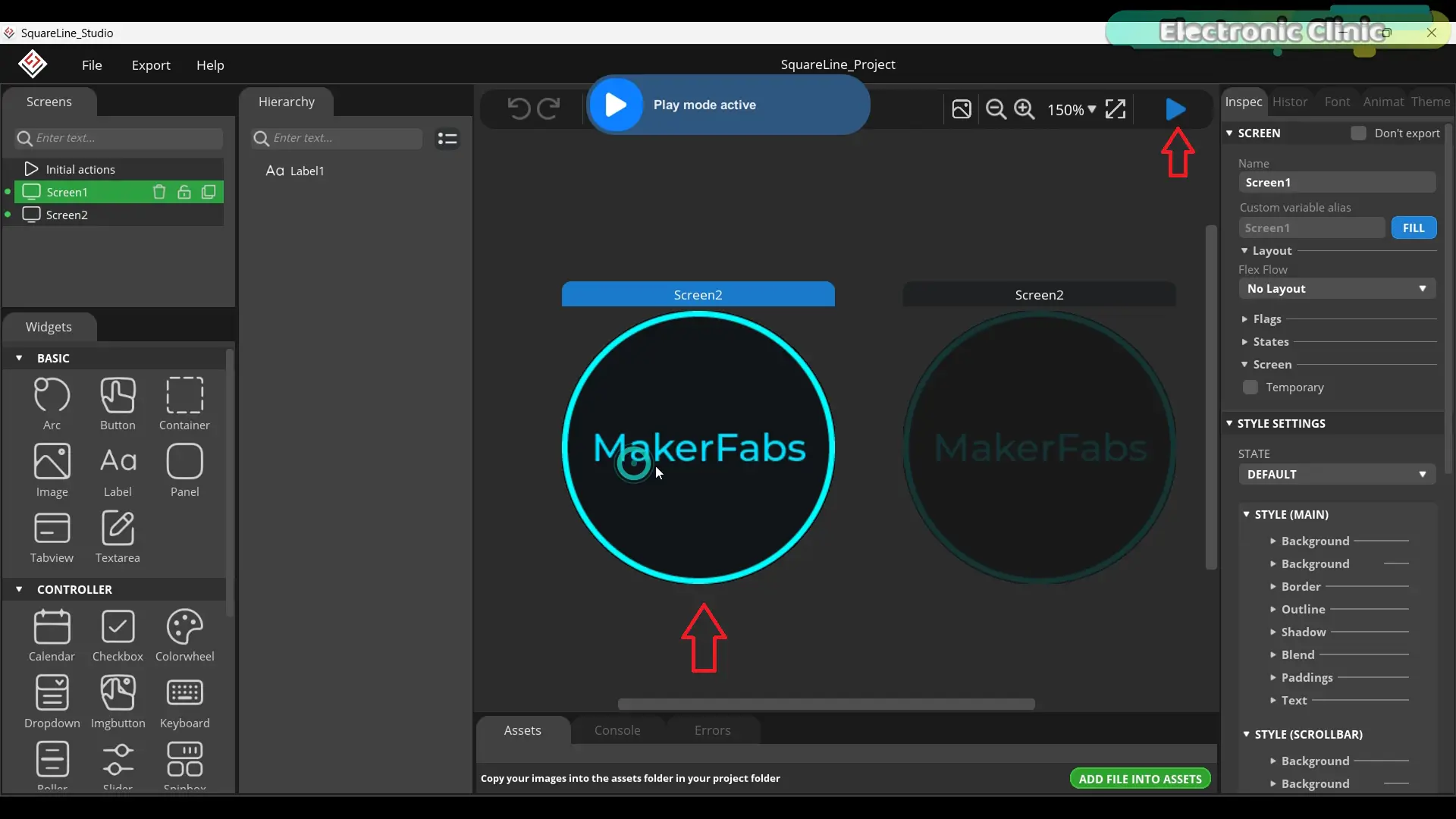 Visual UI design for a round TFT display using LVGL and SquareLine Studio