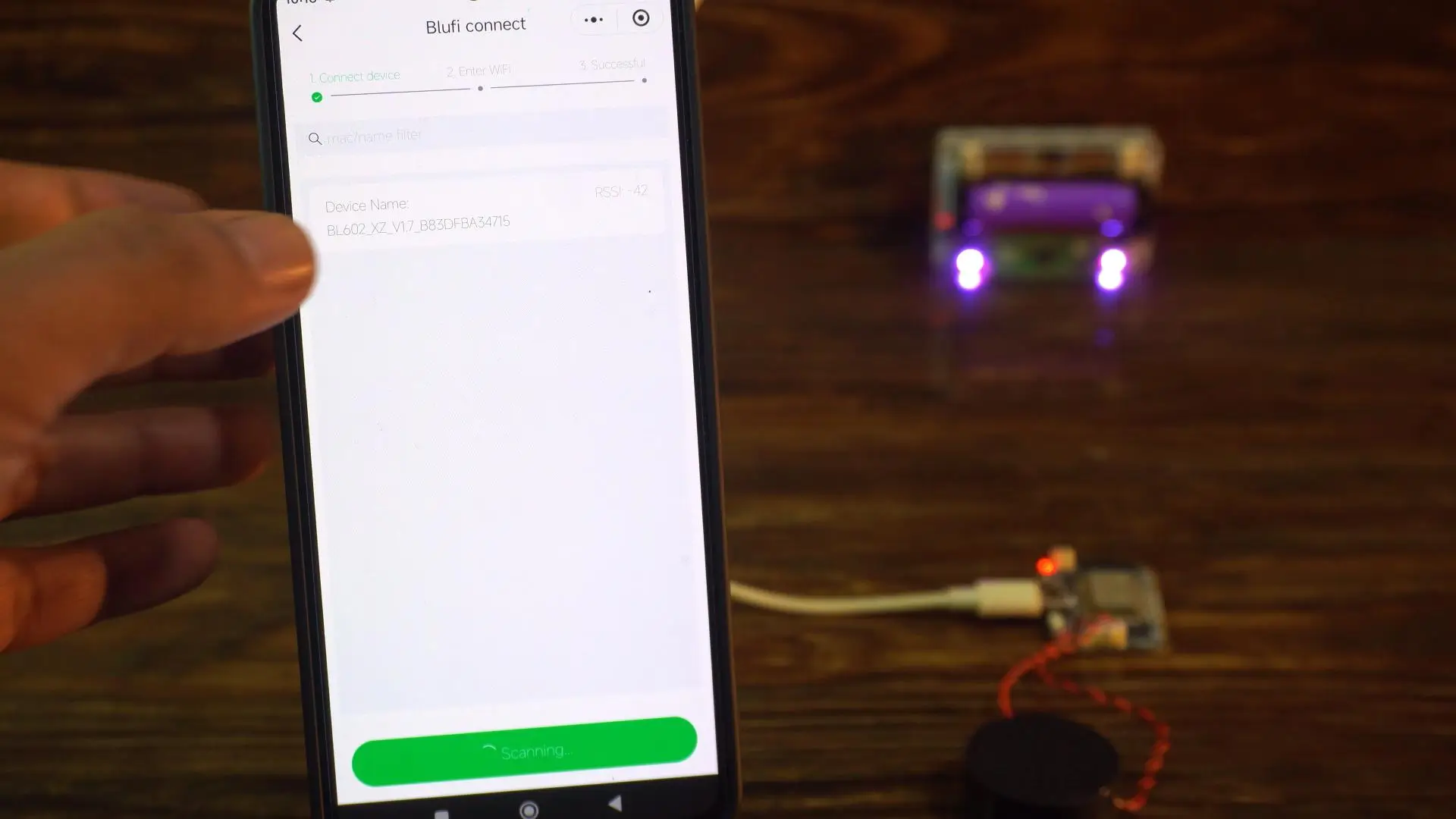 AiPi-PalChat V1 device name displayed during AI voice module setup