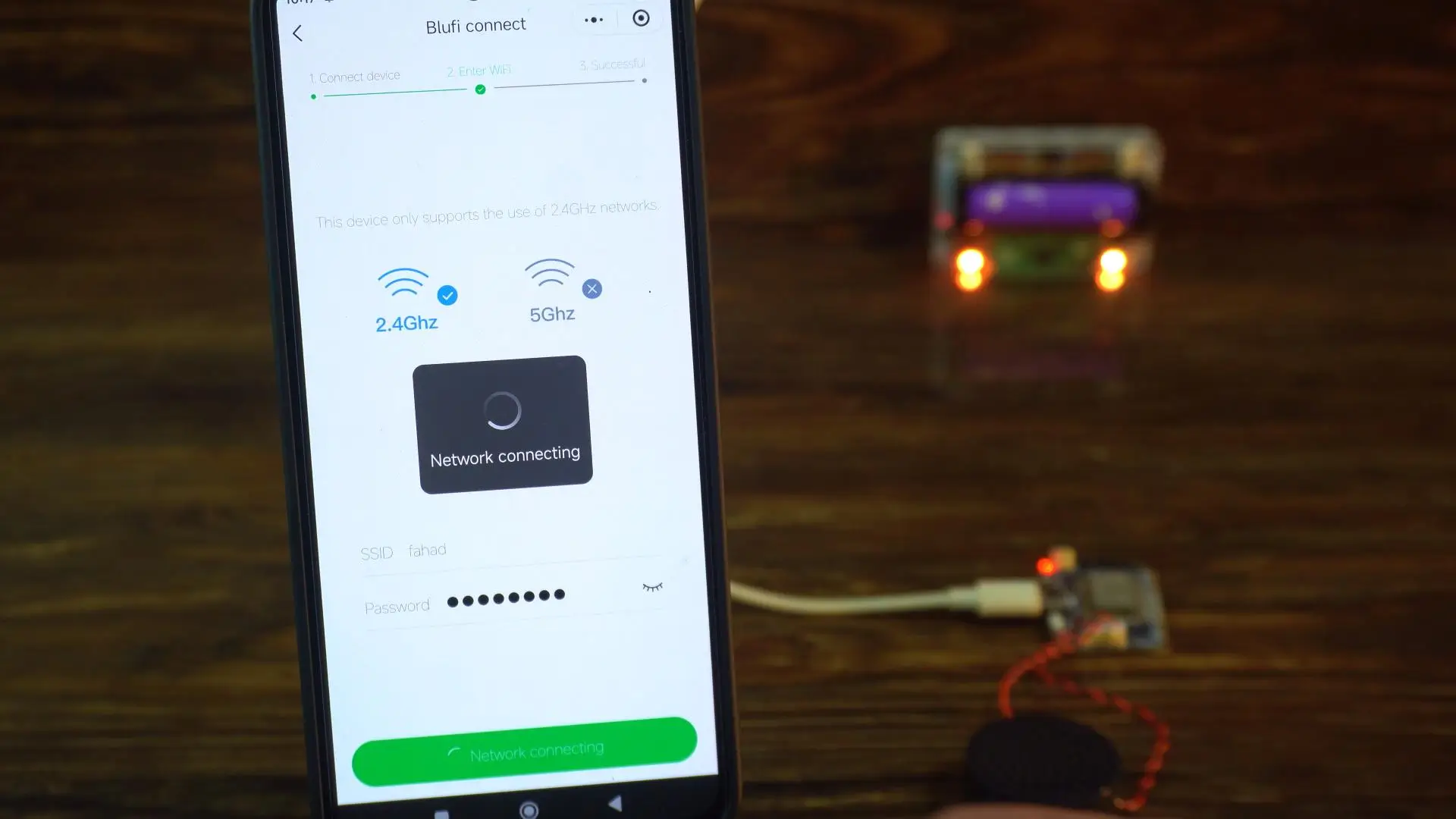 AiPi-PalChat V1 SSID and password fields for Wi-Fi network configuration