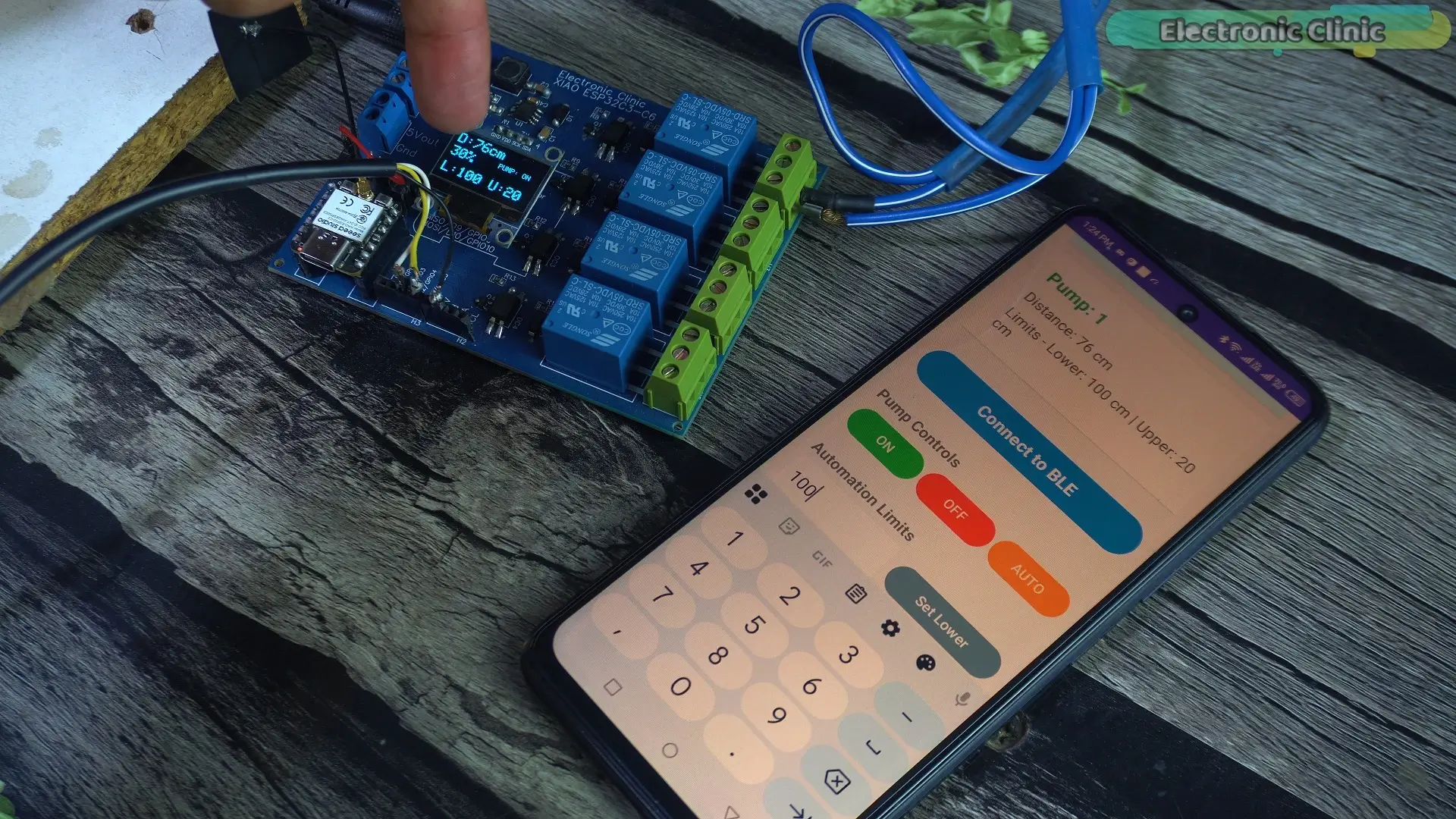 Changing water tank parameters in real time through a cell phone app