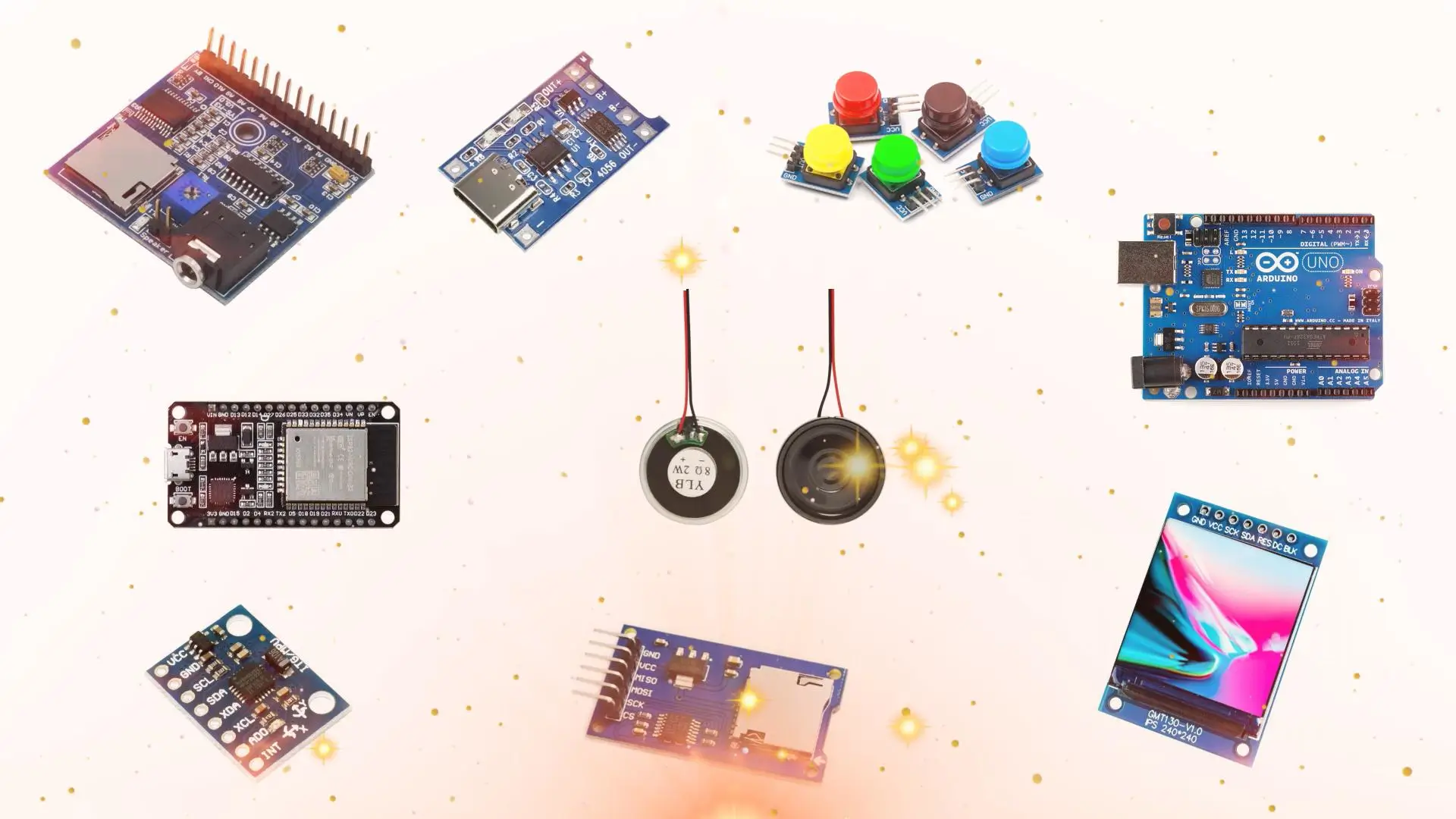 Components needed for making a real-time Arduino-based IMU and gyroscope project
