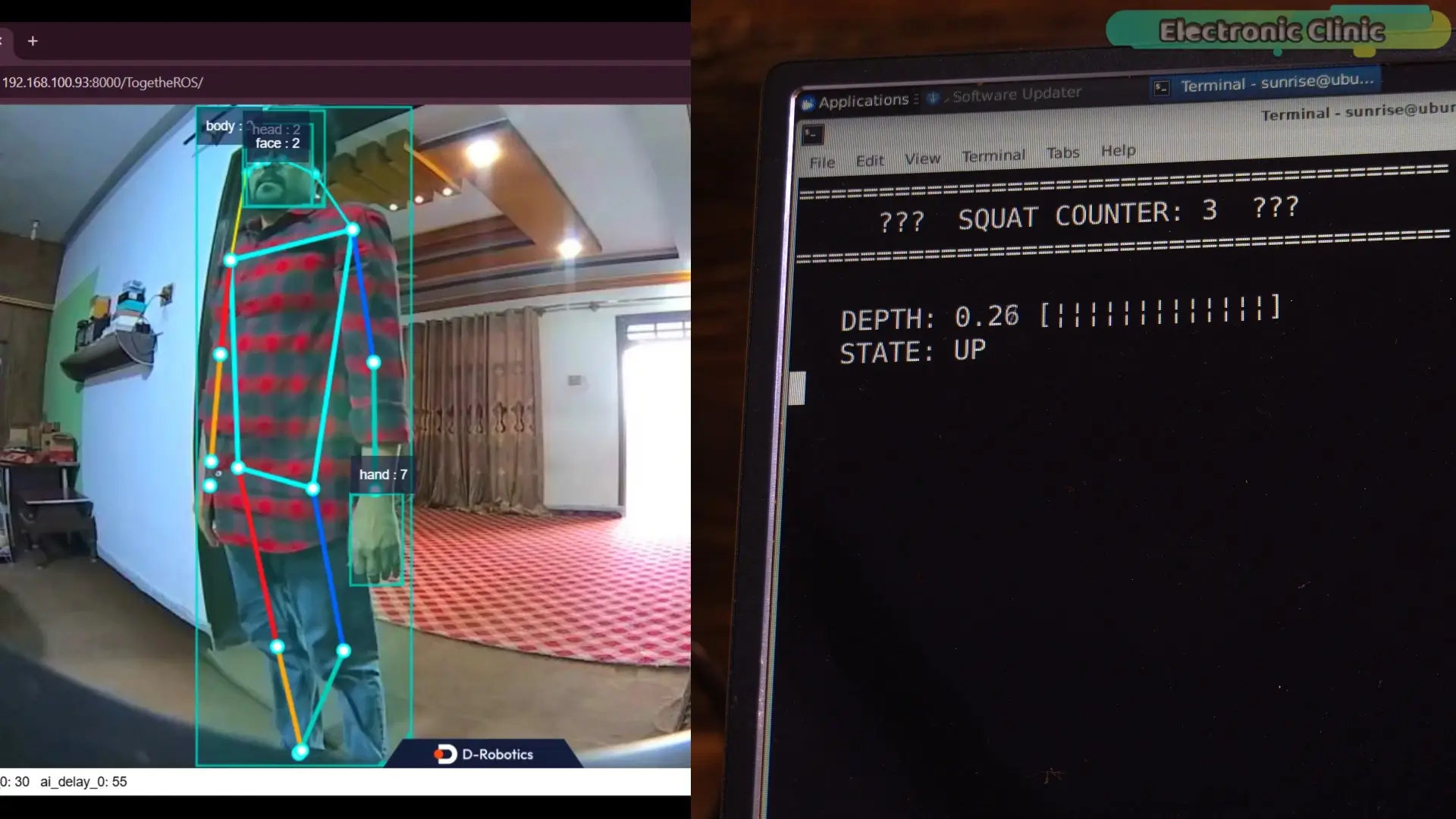 AI Squats Counter Counting Exercise Repetitions in Real Time