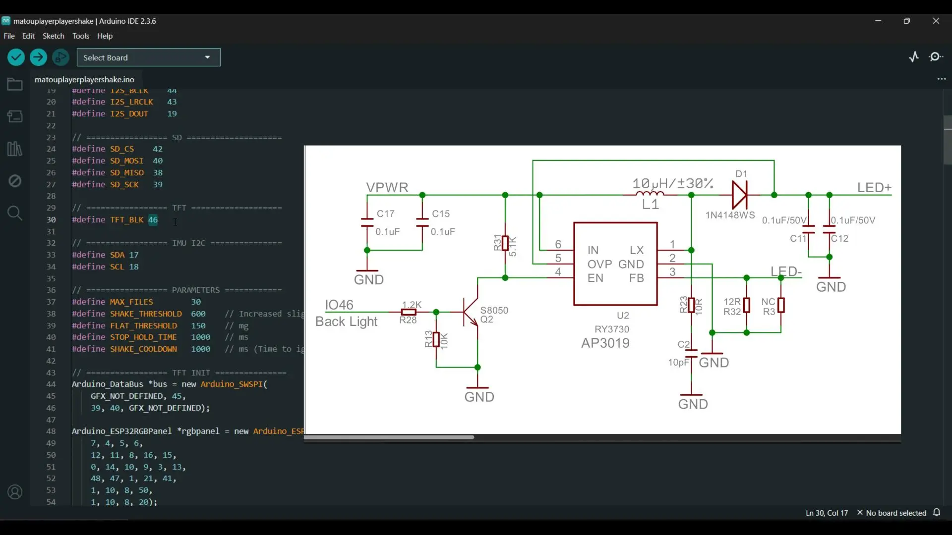 ESP32-S3 MaTouch display backlight controlled through GPIO 46