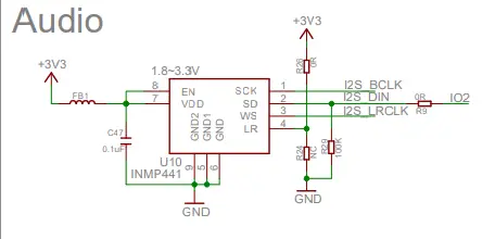 ESP32-S3 board with onboard INMP441 microphone