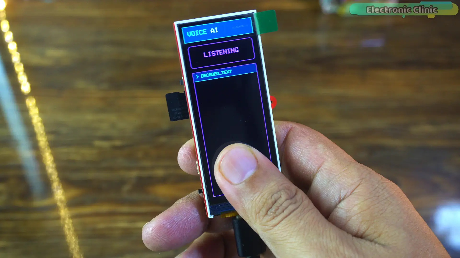 ESP32-S3 Speech to Text AI device listening to voice input using ElevenLabs