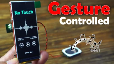 Gesture controlled music player using ESP32-S3 with hand gesture control