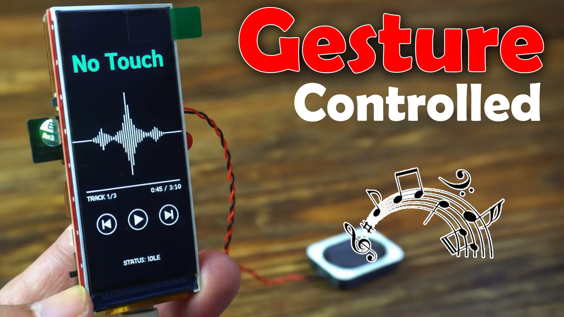 Gesture controlled music player using ESP32-S3 with hand gesture control
