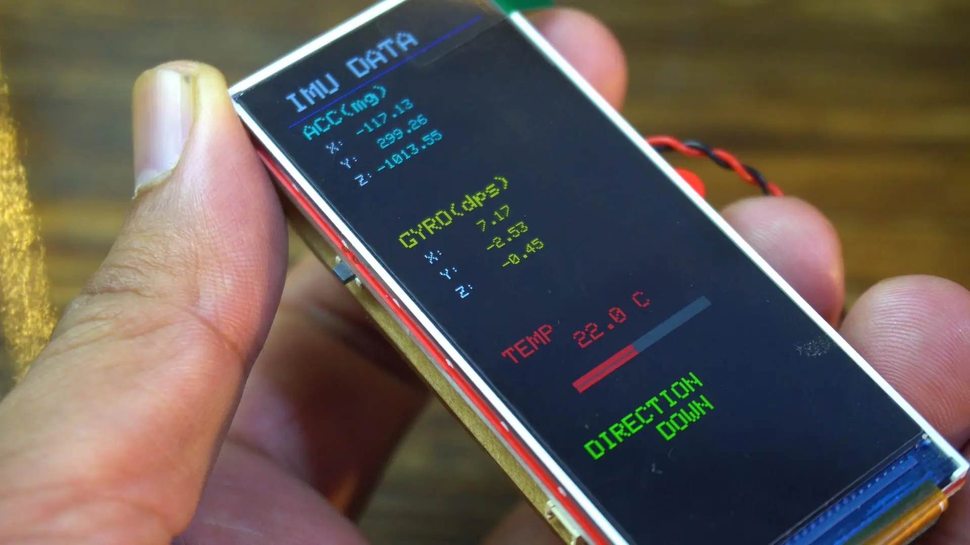Hard-coded IMU dashboard on ESP32-S3 programmed using Arduino IDE
