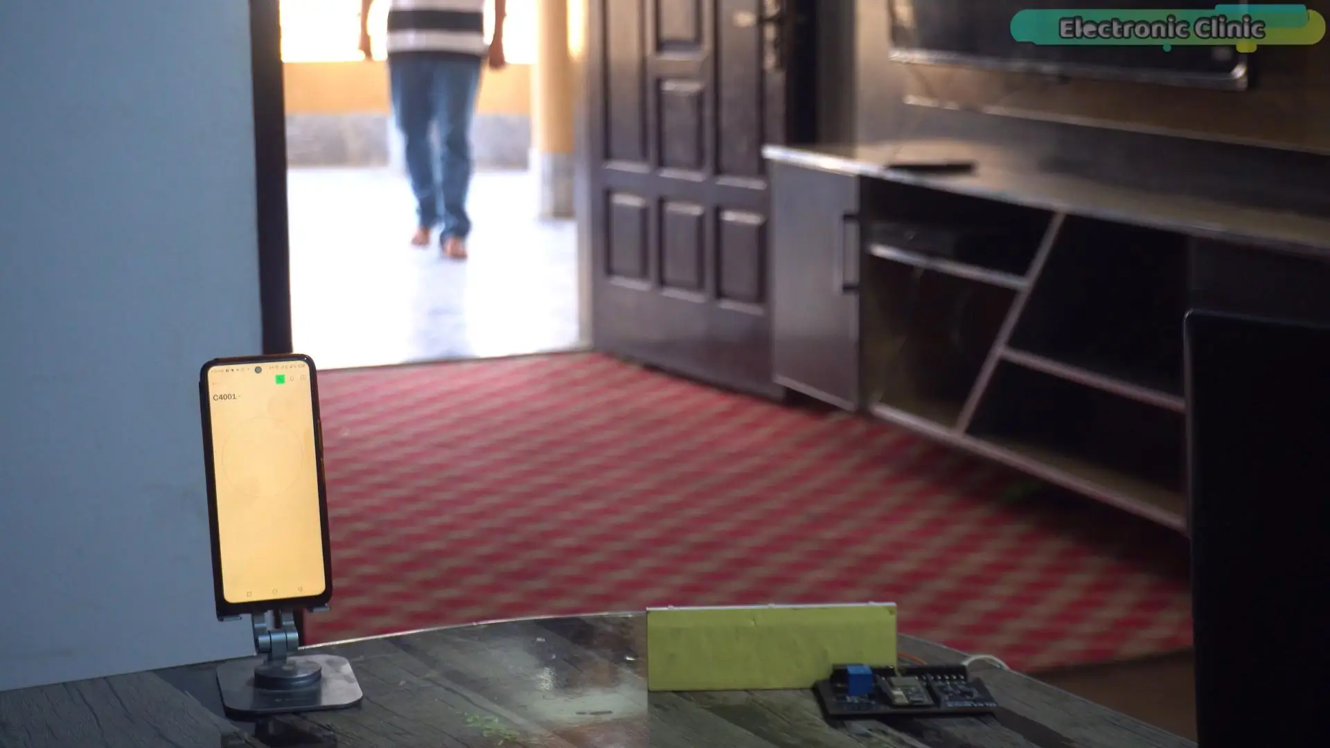 Human standing outside the mmWave sensor detection range