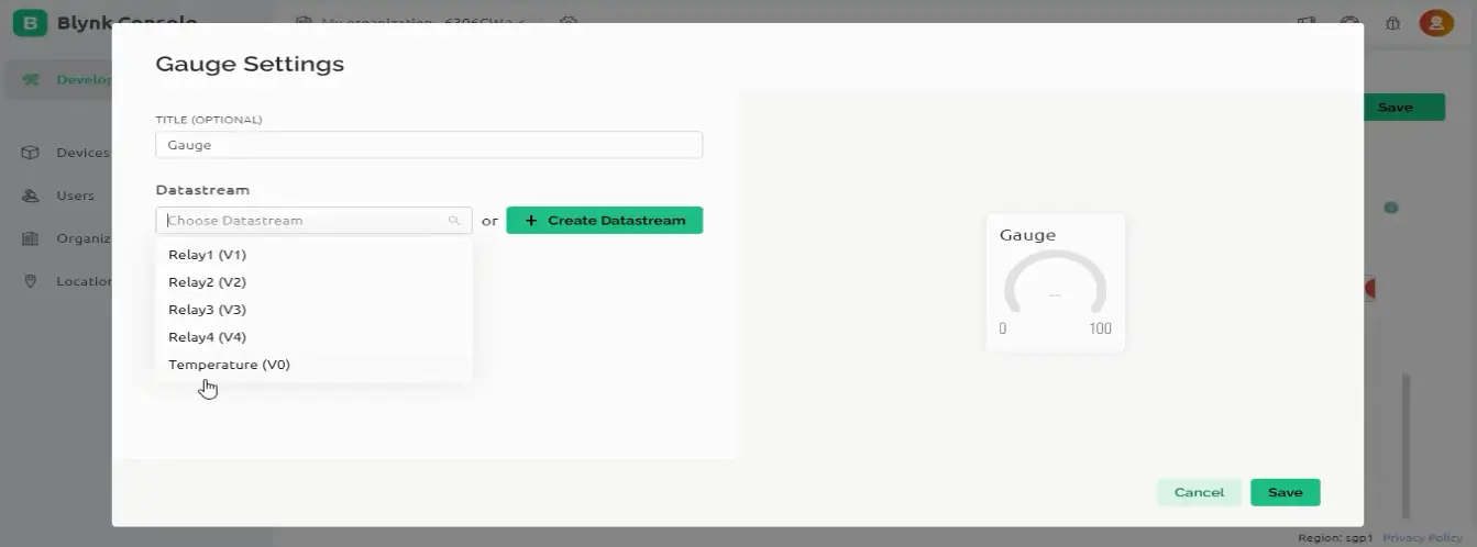 Linking a datastream variable in Blynk for ESP32 IoT project