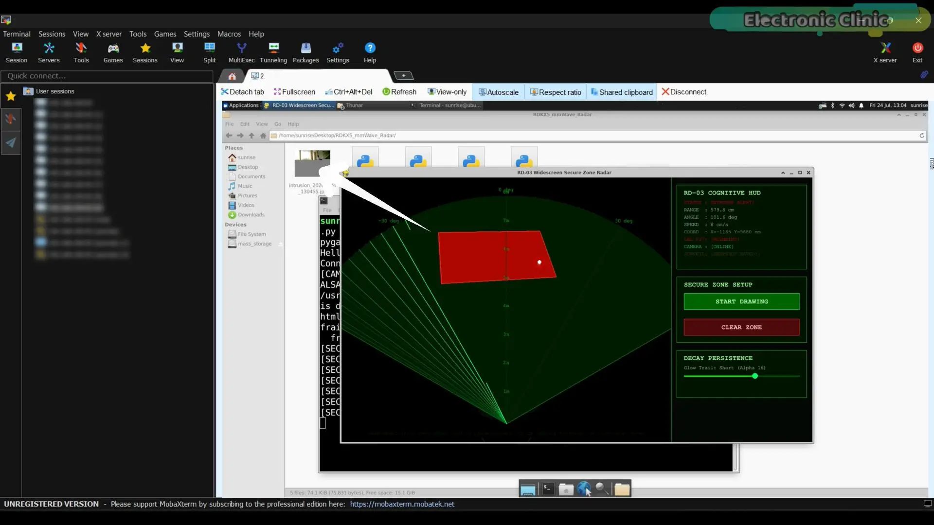 RDK X5 automatically capturing a photo when radar detects a person