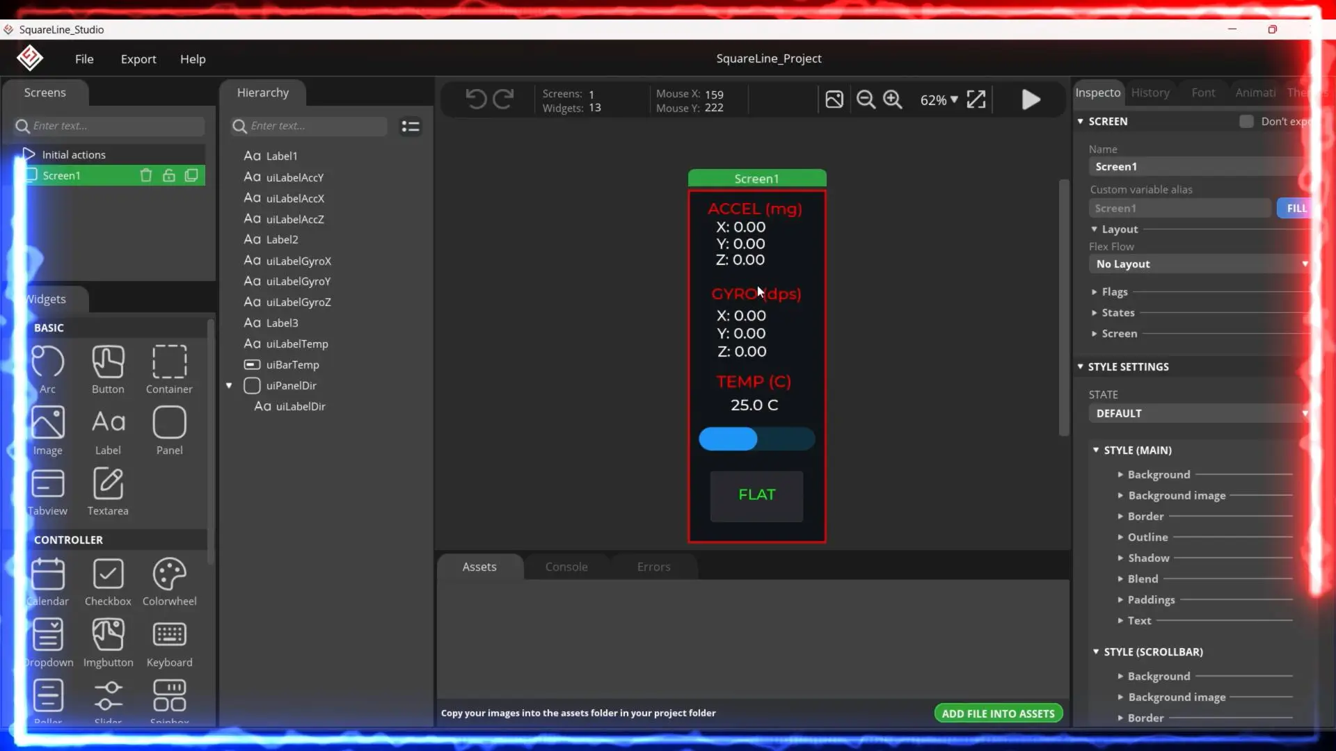 UI designing for ESP32-S3 using LVGL and SquareLine Studio