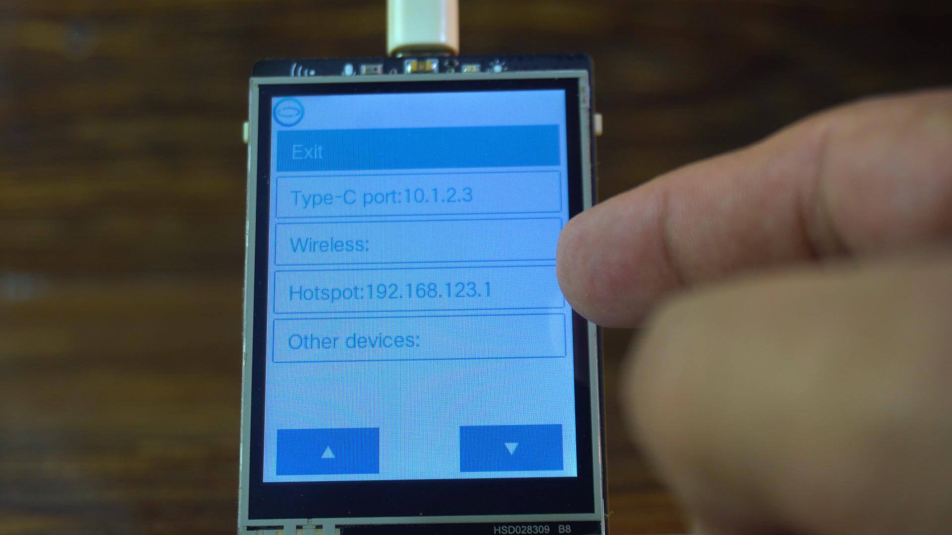UNIHIKER M10 IP address displayed in the Network Info settings