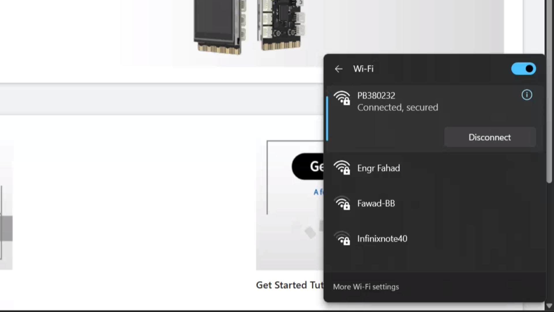 UNIHIKER M10 successfully connected to a laptop through its wireless hotspot