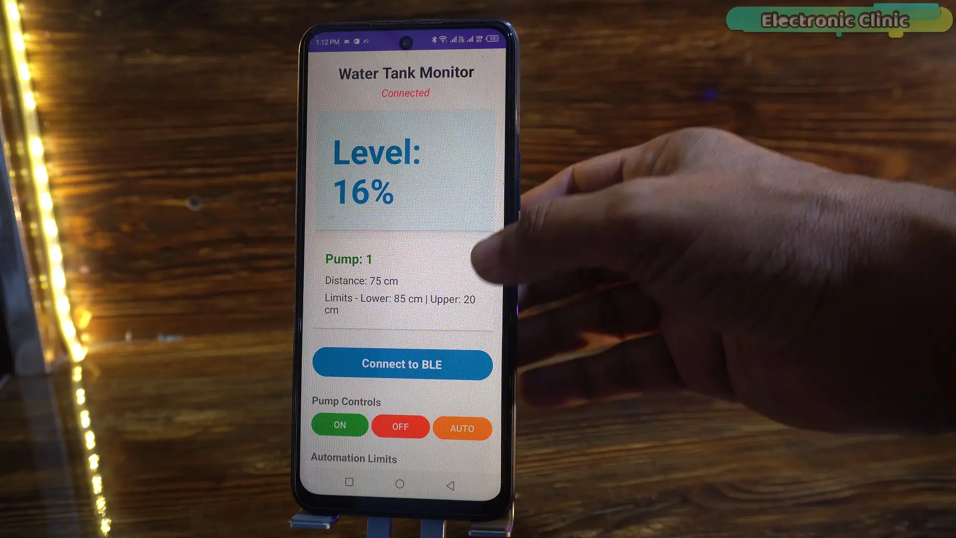 Water Tank Monitor application for real-time Bluetooth water level monitoring