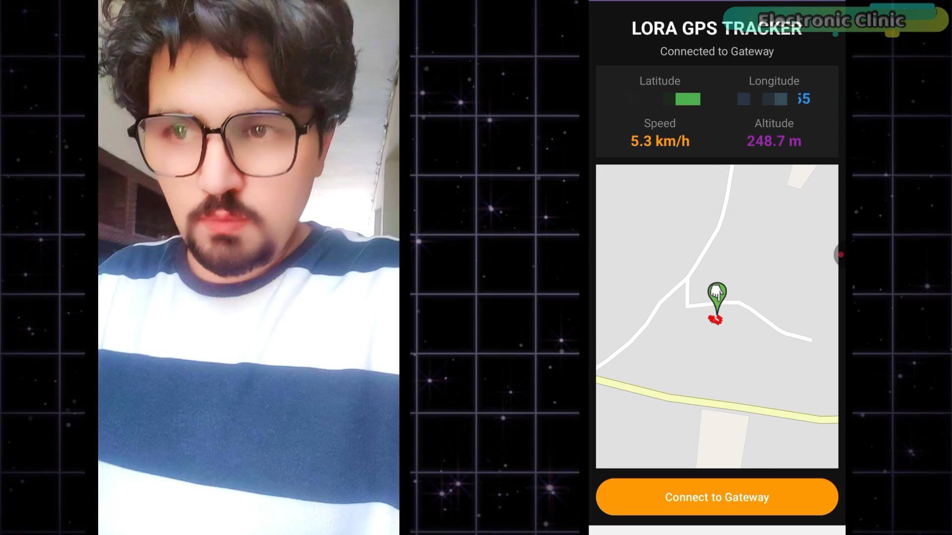 Android companion app presenter demonstrating live GPS telemetry