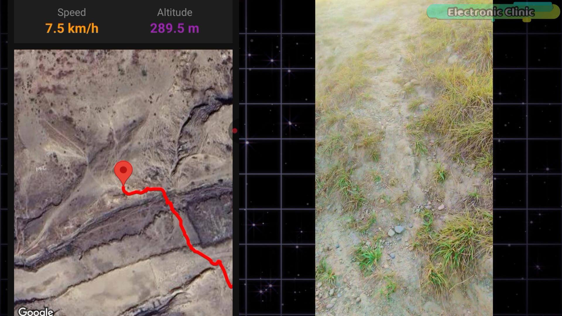 ESP32 GPS tracker recording a mountain trail with satellite positioning