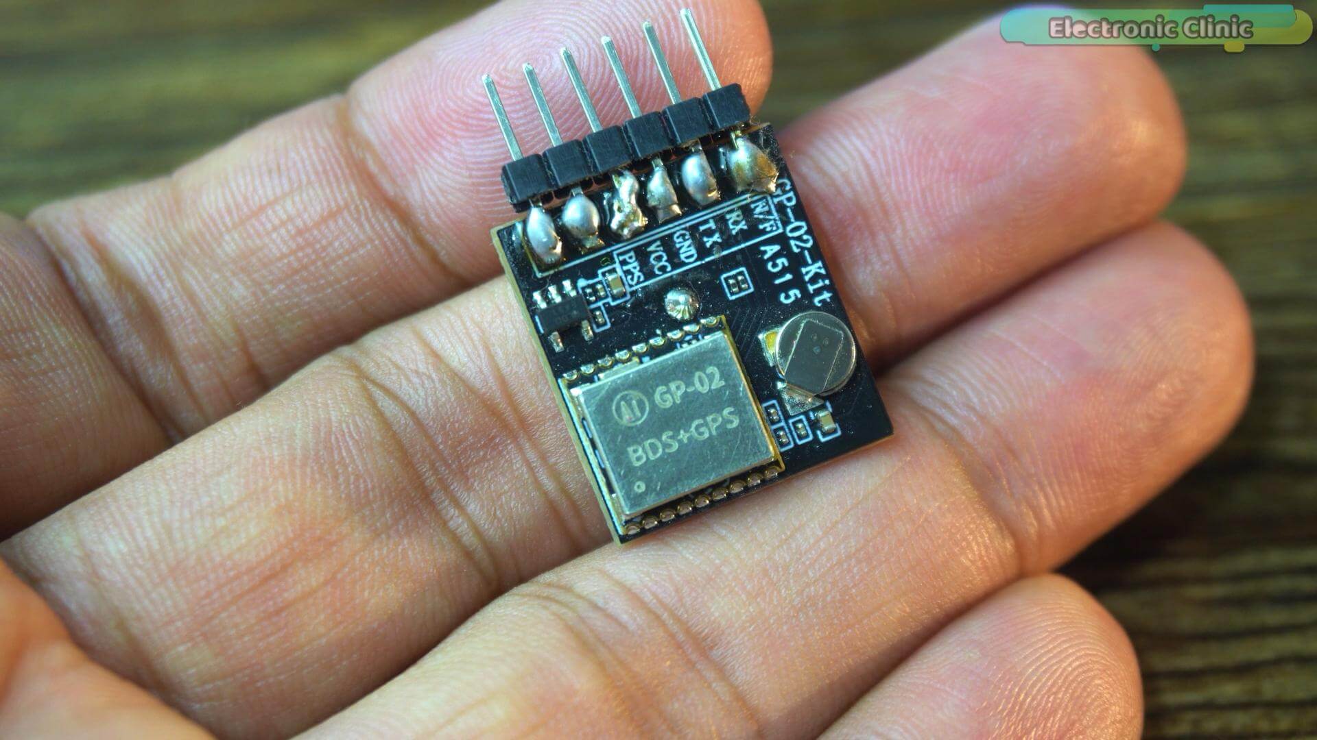 GP-02-Kit BDS GPS module pinout showing VCC, GND, TX, RX, and PPS pins