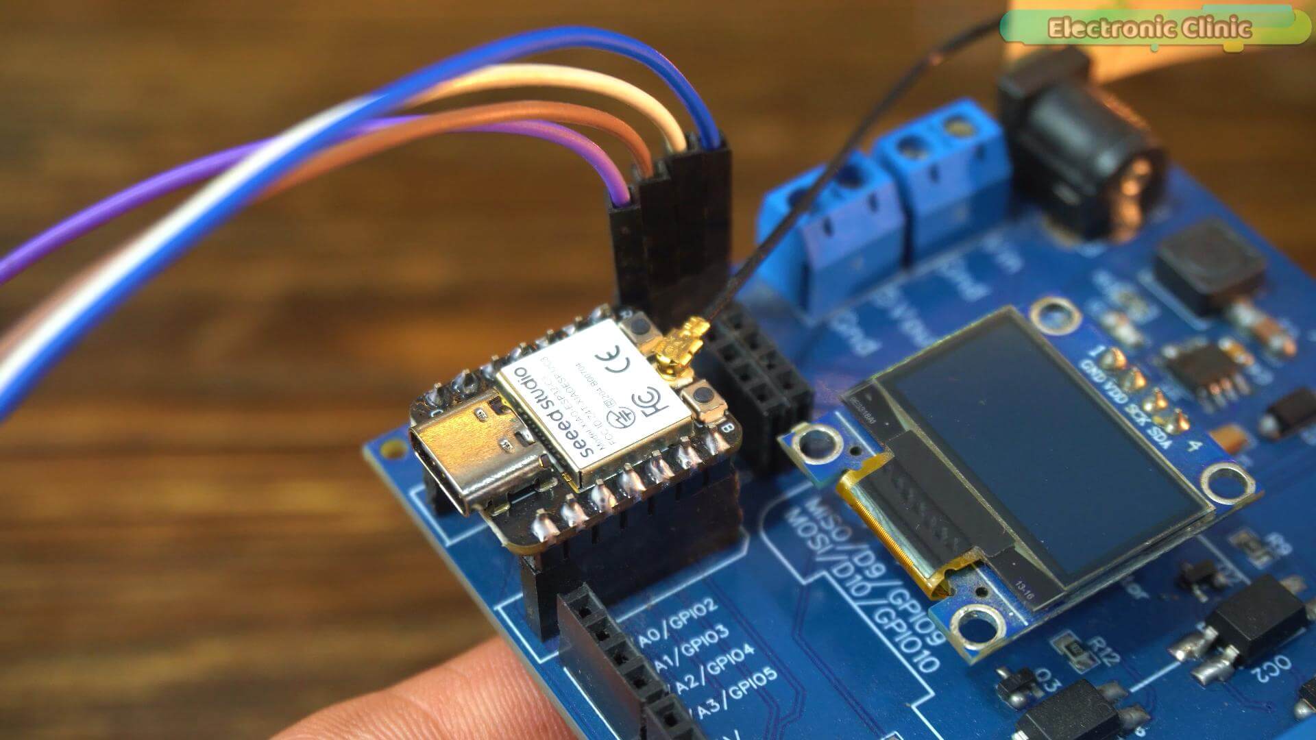 Seeed XIAO ESP32-C3 carrier board wiring connections for a GPS tracker