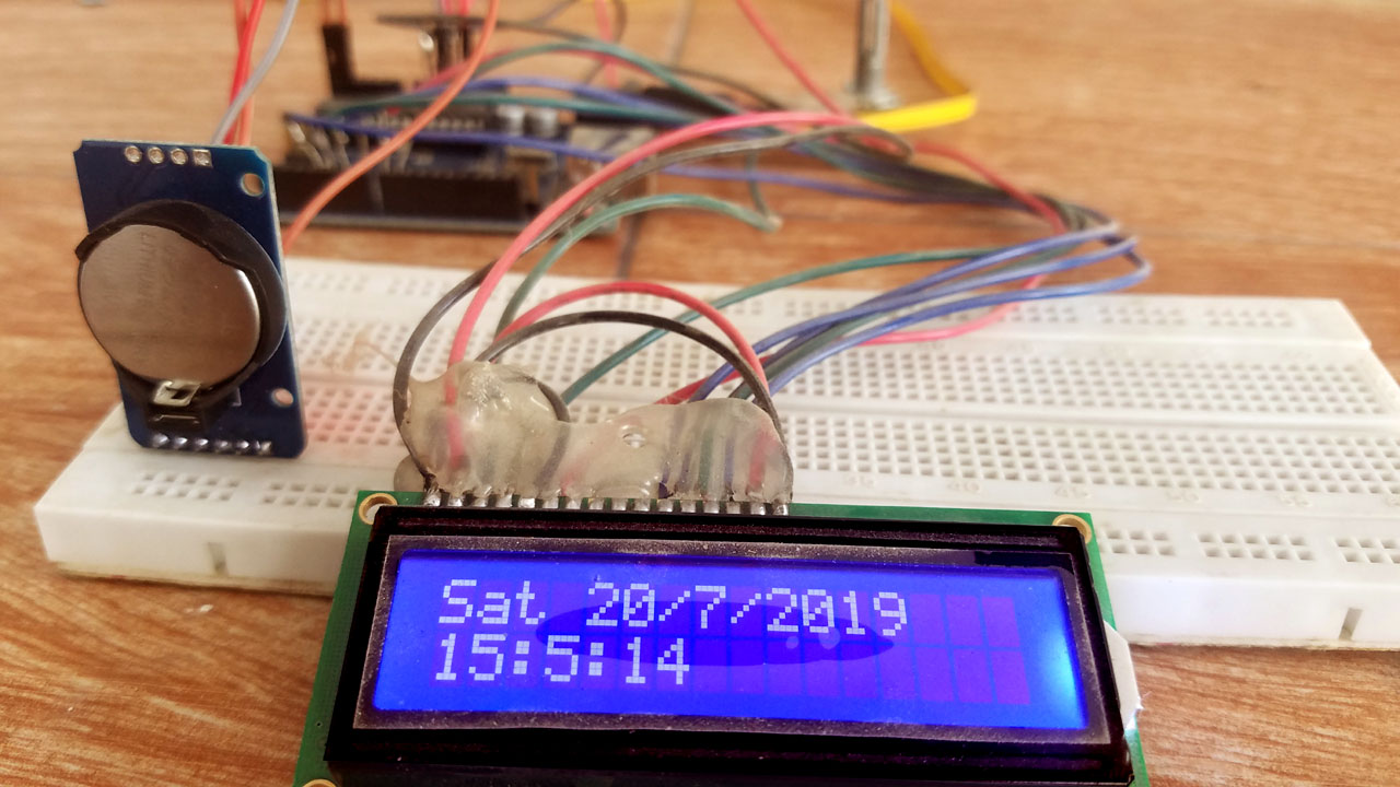 Arduino RTC DS3231 Time and Date display on a 16x2 LCD
